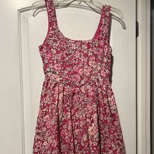 Pink flower mini dress